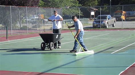 How To Resurface A Tennis Court Youtube