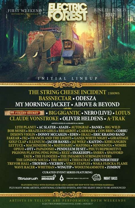 the electric forest lineup for 2017 is here your edm