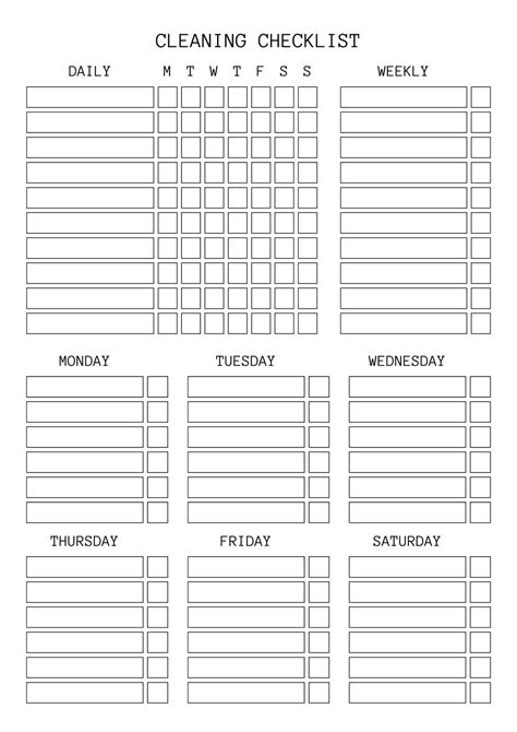 Customizable Free Printable Cleaning Schedule Template Printable