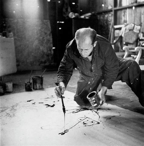 Painter Jackson Pollock Working In His Photograph By Martha Holmes