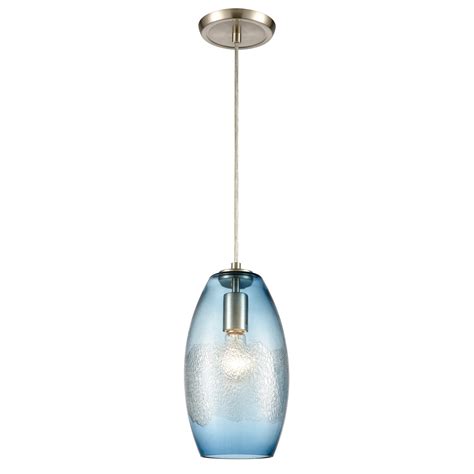 blue glass pendant lighting at