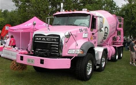 Mack Cement Truck In Pink Cement Truck Trucks Mixer Truck