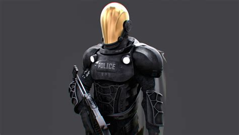 3d model futuristic police officer enforcer turbosquid 1521541