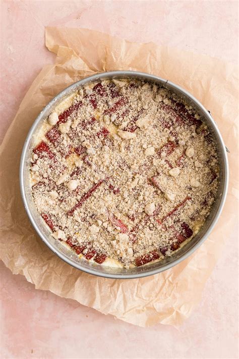 Rhubarb Coffee Cake With Streusel Topping Frosting And Fettuccine