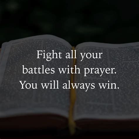 Fight Battles With Prayer
