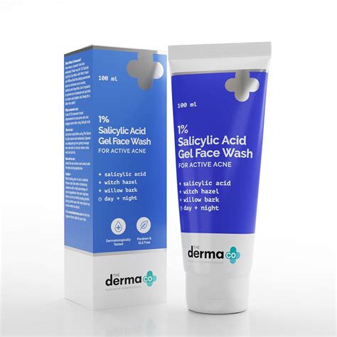 The Derma Co Salicylic Acid Gel Face Wash With Salicylic Acid Witch Hazel For Active Acne