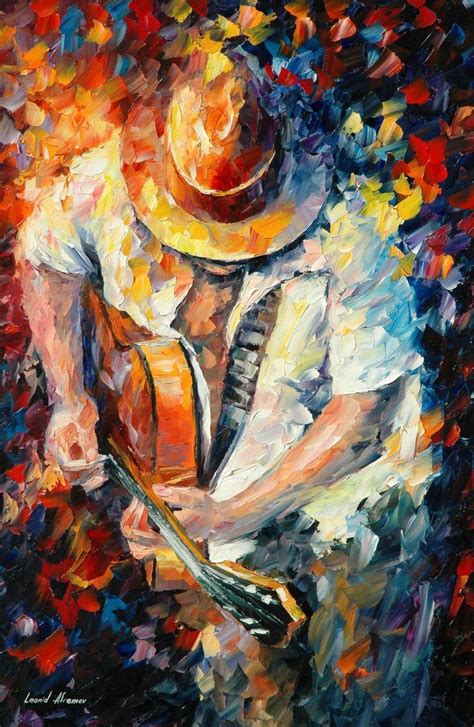 Guitar And Soul Leonid Afremov Arte Jazz Jazz Art Guitar Painting