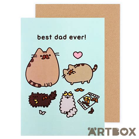 Buy Pusheen The Cat Best Dad Ever Greeting Card At Artbox