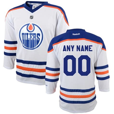 Reebok Edmonton Oilers Youth Replica Away Custom Jersey White Shop
