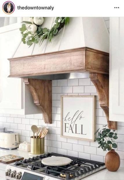 Range hood with shiplap upper |solid hardwood face and trim. Farmhouse kitchen hood vents 62 ideas #kitchen #farmhouse ...