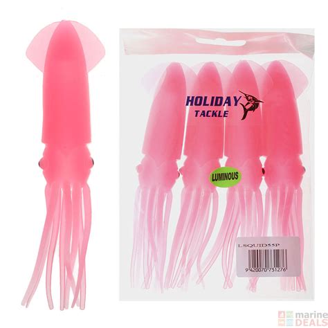 Buy Holiday Lumo Squid Lure Pink Qty 4 Online At Marine Nz
