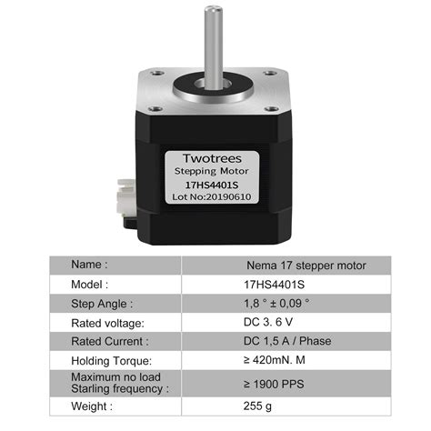 Twotrees Nema17 Stepper Motor 4 Lead Stepper Motor Nema 17 Motor With 1m Cable 42bygh 38mm 1 5a