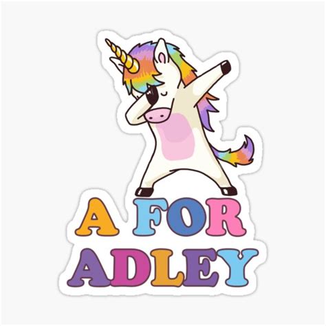 Adleys Playspace A For Adley Unicorn Dabbing Cute Sticker For Sale