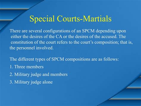 Ppt Describe The Types Of Courts Martials Powerpoint Presentation