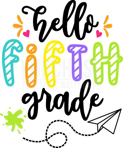 Hello Fifth Grade Svg • First Day Of School Svg Cut Files For Cricut