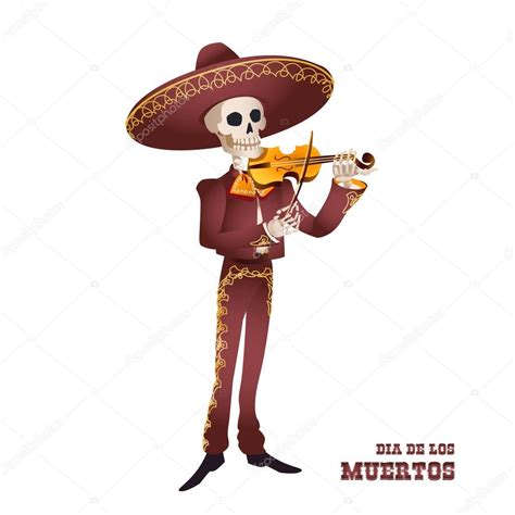 Mariachi Musician Skeleton — Stock Vector © Angelinabambina 167924034