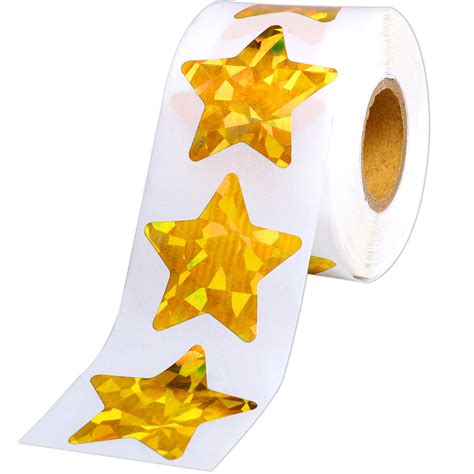 Buy 15 Large Holographic Gold Star Stickers For Kids Reward 500 Pcs