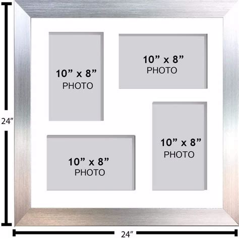 large multi picture photo aperture frame 10” x 8” size with 4 openings in white mount choices