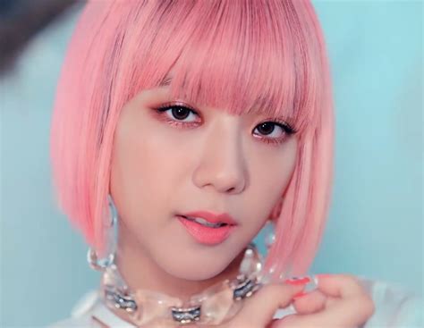 Blackpink Jisoos Pink Eye Makeup Hair Color Pastel Pink Hair Red