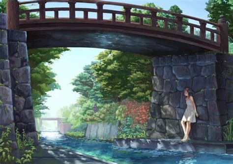Bridge Anime Scenery Anime Background Bridge Wallpaper