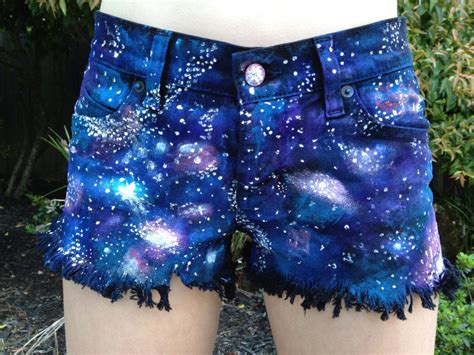 Hand Painted Galaxy Shorts By Designbymarguerite On Etsy 3500