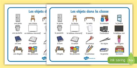French Classroom Objects Vocabulary Word Mat Ks1 Resources