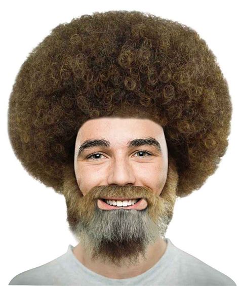 Hpo 80s Painterly Afro Wig And Beard Set Celebrity Costume Mens