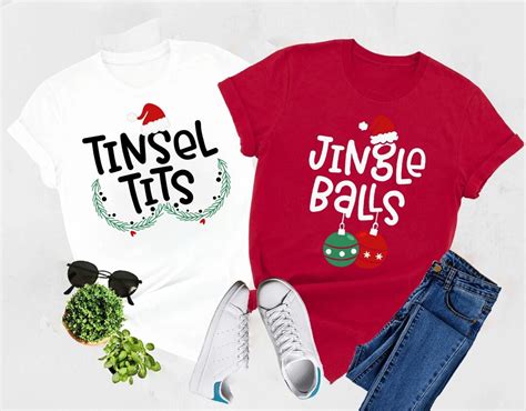 Jingle Balls And Tinsel Tits Shirts Funny Couples Christmas Etsy
