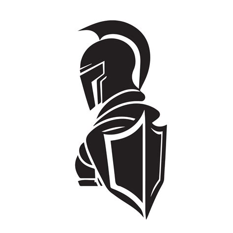 Medieval Knight In Armor Vector Logo Simple Clean Modern Icon Of A