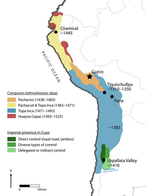 Map Of The Inca Empire In Western South America Based On Ogburn 2012