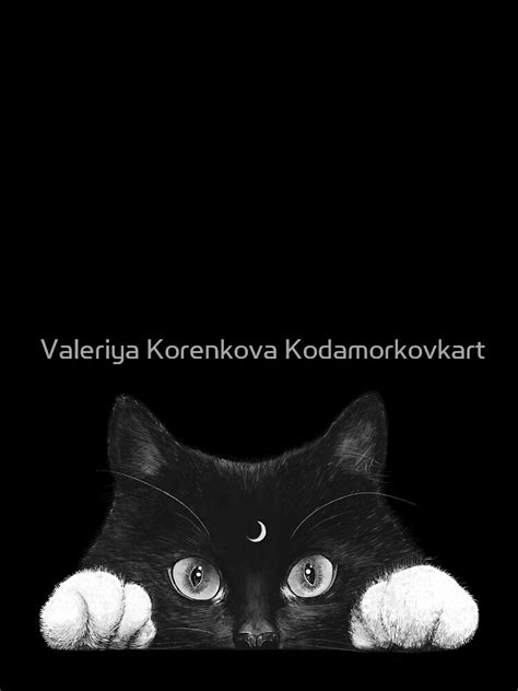 Night Cat On Black Poster By Kodamorkovkart Redbubble
