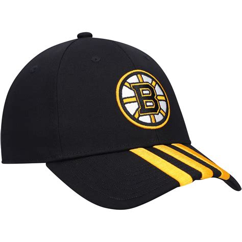 Boston Bruins Adidas Locker Room Three Stripe Säädettävät Lippikset