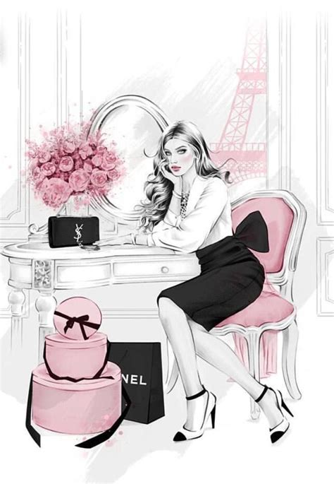 Pin De Maryse Jallad Em Design Arte Chanel Ilustrações De Moda