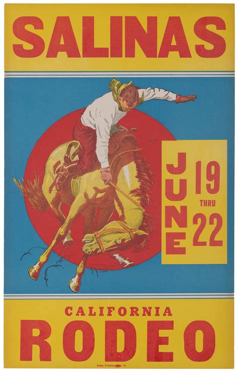 Lot Detail - Salinas California / Rodeo. Argus Printers, ca. 1950s. Bold...