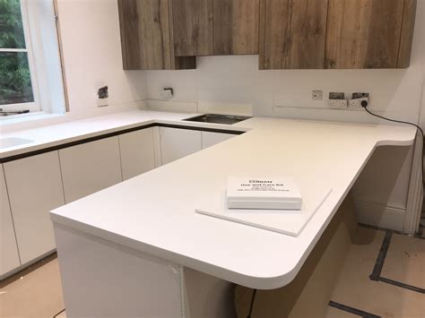Corian Glacier White Worktop And Integrated Sink Crafted By Design