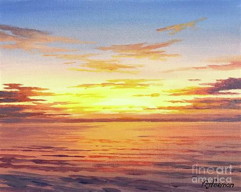 Ocean Sunset Painting By Varvara Harmon Pixels