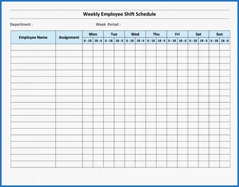 Employee Schedules Templates