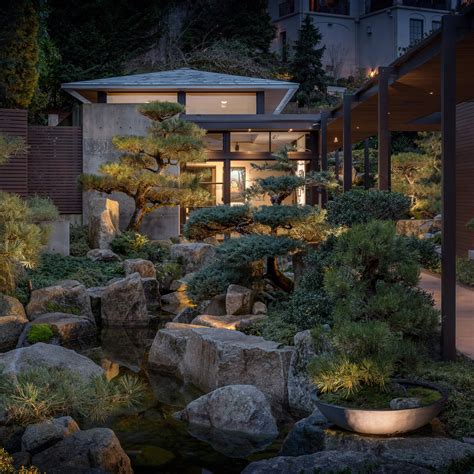 Garden With Bonsai Trees Lies At Heart Of Seattle Residence By Stuart