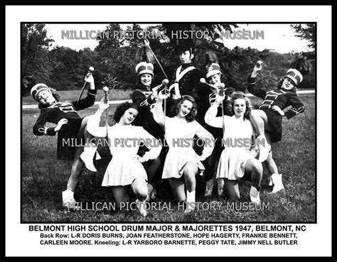 1947 Belmont High School Drum Major And Majorettes Belmont Nc