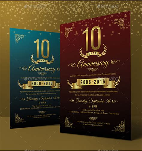 anniversary party invitation designs templates psd