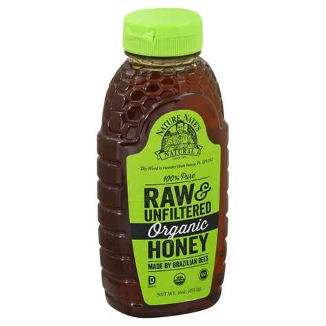 Nature Nates Organic Honey 100 Pure Raw And Unfiltered Honey 16 Oz