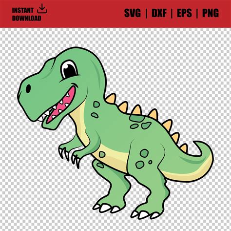 Vector Illustration Of Cartoon Tyrannosaurus Rex Dinosaur T Rex Clip