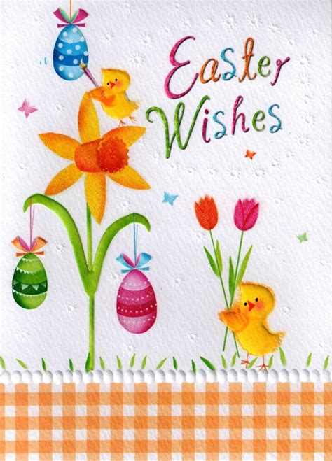 Easter Wishes Glitter Finished Greeting Card Cards