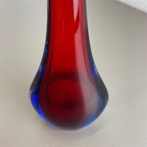 Large 1960s Murano Glass Sommerso 29cm Single Stem Vase By Flavio Poli Italy For Sale At 1stdibs