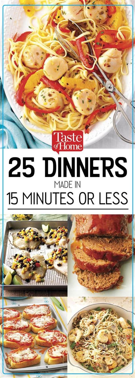 25 Dinners Made In 15 Minutes Or Less 15 Min Meals 15 Minute Dinners