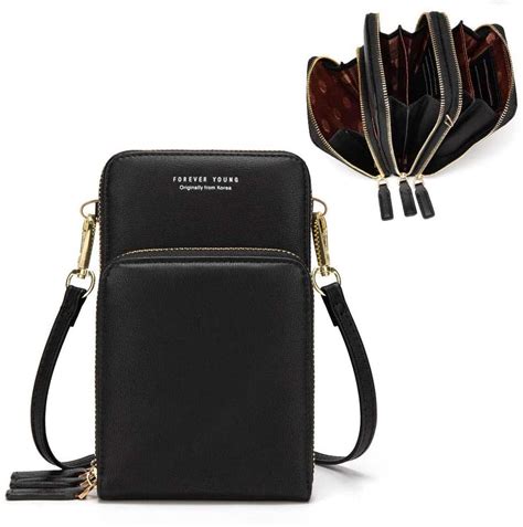 Fangoo Women Crossbody Phone Bag Small Cellphone Crossbody Purse Wallet Mini Lightweight Leather