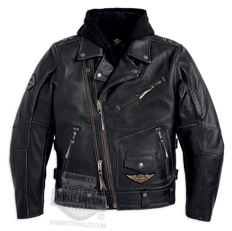 Harley Davidson Mens Rocker 3 In 1 Long B S Biker Black Leather Jacket