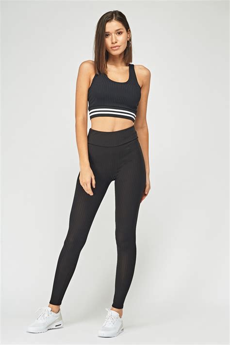Ribbed Crop Top And Legging Set Just 6