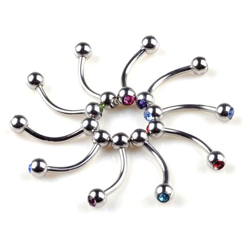 1 Pc Belly Button Rings Crystal Surgical Steel Body Jewelry Belly