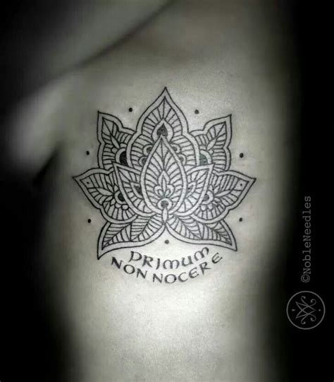 Tattoo Lotus On Ribs Primum Non Nocere Ou Premièrement Ne Pas Nuire